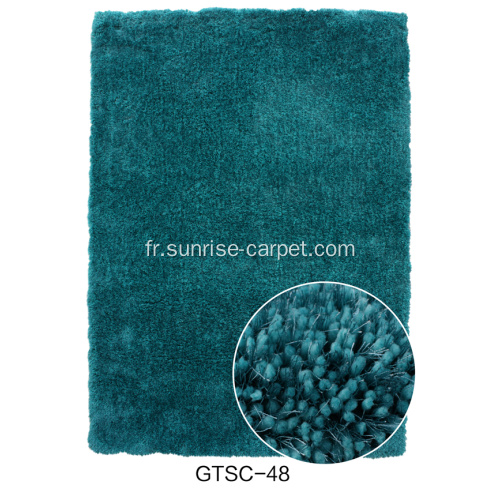 Tapis Shaggy élastique et soie mélangé